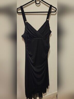 Scarlett Nite Black Evening Dress with Embellished Straps